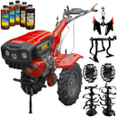 Motocultor Rotakt RO13RE motor 13 CP benzina 4 timpi 2+1 viteze latime lucru 56-135 cm roti cauciuc 5.00-12 pornire electrica roti metal cultivator plug reversibil 5l ulei AgroPro