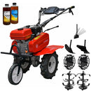 Motocultor Rotakt Junior RO70SS motor 7CP 212 cmc benzina 2+1 viteze latime lucru 56-83 cm freze roti cauciuc 4.00-8" roti metal plug arat rarita reglabila plug cartofi 2l ulei