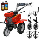 Motocultor Rotakt Junior RO70SS motor 7CP 212 cmc benzina 2+1 viteze latime lucru 56-83 cm freze roti cauciuc 4.00-8" roti metal plug arat rarita reglabila plug cartofi cultivator 2l ulei