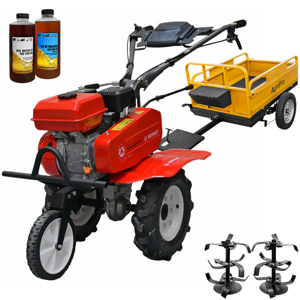 Motocultor Rotakt Junior RO70SS motor 7CP 212 cmc benzina 2+1 viteze latime lucru 56-83 cm freze roti cauciuc 4.00-8" remorca 2l ulei