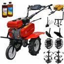 Motocultor Rotakt Junior RO70SS motor 7CP 212 cmc benzina 2+1 viteze latime lucru 56-83 cm freze roti cauciuc 4.00-8" roti metal plug arat rarita reglabila plug cartofi cultivator remorca 2l ulei