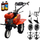 Motocultor Rotakt Rival RO75RS motor 7CP 212 cmc benzina 2+1 viteze latime lucru 56-83 cm freze roti cauciuc 4.00-8" roti metal plug arat rarita reglabila plug cartofi cultivator 2l ulei