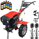 Motocultor Rotakt RO 135S pornire electrica motor 9 CP diesel latime lucru 135 cm 2+1 viteze freze roti cauciuc 5.00-12 capota far roti metal cultivator plug reversibil 5l ulei