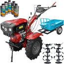 Motocultor Rotakt RO 15R E motor 15 CP latime lucru 135 cm freze roti cauciuc pornire electrica acumulator inclus remorca 5l ulei AgroPro