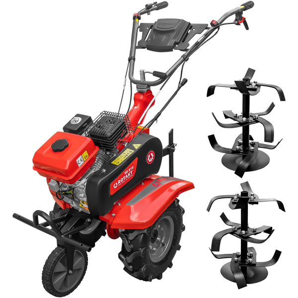 Motocultor Rotakt Centaur RO81R motor 8 CP 212 cmc benzina 2+1 viteze latime lucru 56-90 cm freze roti cauciuc 4.00x8"