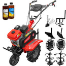 Motocultor Rotakt Centaur RO81R motor 8 CP 212 cmc benzina 2+1 viteze latime lucru 56-90 cm freze roti cauciuc 4.00x8" roti metal plug arat rarita reglabila plug cartofi cultivator 2l ulei