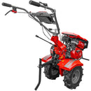 Motosapa Rotakt RO81R cu capota motor 8 CP benzina 2+1 viteze latime lucru 90 cm freze roti cauciuc 4.00x8 roata frontala roti metal cultivator 2l ulei