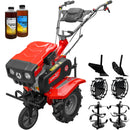 Motosapa Rotakt RO81R cu capota motor 8 CP benzina 2+1 viteze latime lucru 90 cm freze roti cauciuc 4.00x8 roata frontala roti metal plug arat rarita reglabila 2l ulei