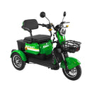 Tricicleta electrica Rotakt Safari putere 1000W viteza 25 km/h autonomie 62 Km acumulatori 60V/20Ah greutate admisa 187kg fara permis Verde