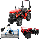Tractor Rotakt Trident tractiune 4x4 motor 25CP diesel 3 cilindri capacitate cilindrica 1132 cmc CIV inclus + grapa cu disc latime lucru 130 cm + tocator vegetatie latime lucru 100 cm