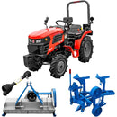 Tractor Rotakt Trident tractiune 4x4 motor 25CP diesel 3 cilindri capacitate cilindrica 1132 cmc CIV inclus + plug reversibil manual cu 2 trupite + tocator vegetatie latime lucru 100 cm