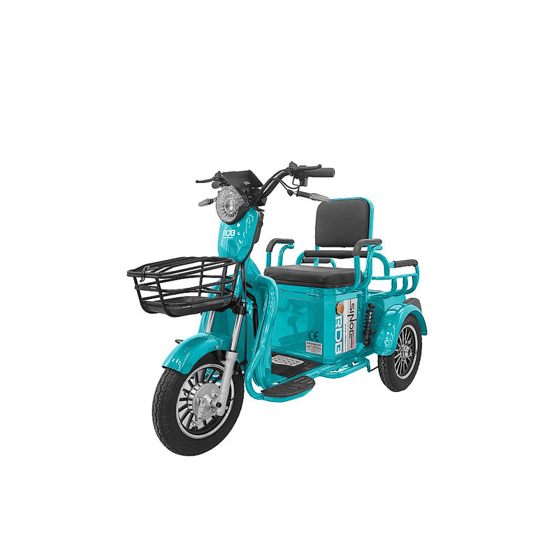 Tricicleta electrica RDB SINOE PRO fara permis 1160W 25km/h turcoaz