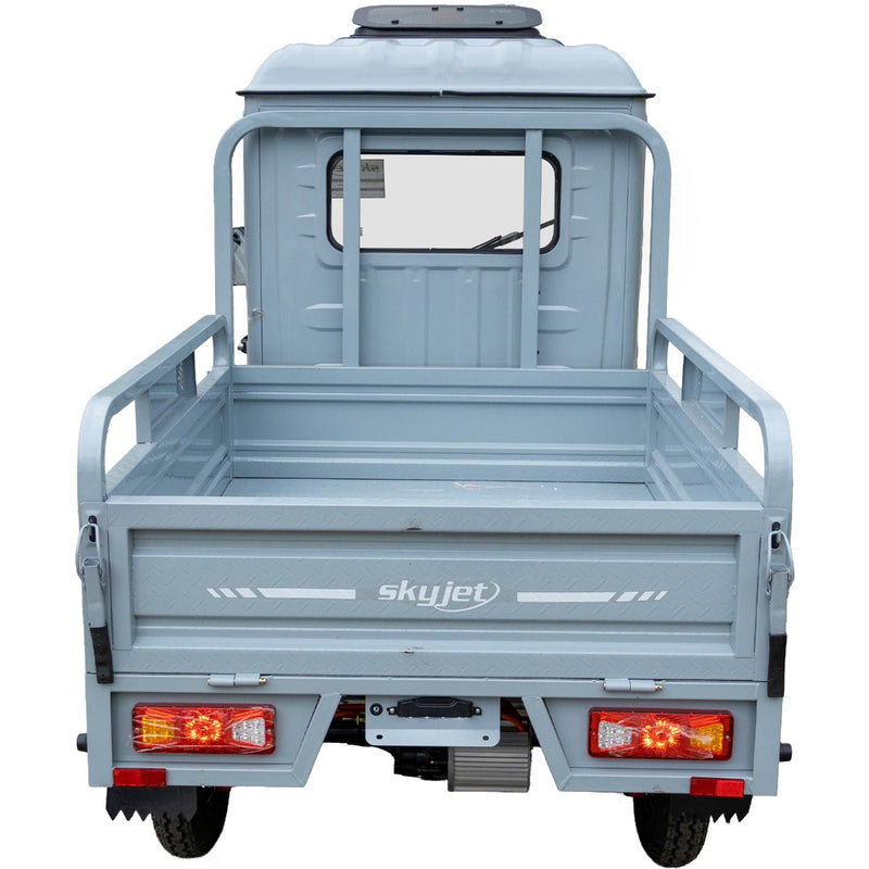 Tricicleta electrica SKYJET Sky Van putere 3000 W 72V 45 AH viteza 25 km/h autonomie 70 km cu cabina fara permis culoare gri