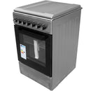 RESIGILAT: Aragaz electric/ gaz Samus SM562AENS1 INOX 4 arzatoare pe gaz cuptor electric 43 litri 6 functii grill ventilator timer aprindere electrica dispozitv siguranta arzatoare latime 49.8 cm