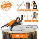 Motofierastrau STIHL MS 162 putere 1.6 CP lama 30 cm pas lant 3/8"P + ulei amestec 2T 1L + ulei forest plus 2L + extra lant + extra sina + pila lant
