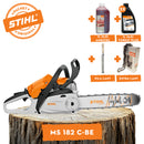Motofierastrau STIHL MS 182 C-BE putere 2.2 CP lama 40 cm 1.3 mm pas lant 3/8"P + ulei amestec 2T 1L + ulei forest plus 2L + extra lant + pila lant