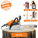 Motofierastrau STIHL MS 212 putere 1,8 kW benzina lama 40cm pas lant 3/8 " P + ulei amestec 2T 1L + ulei forest plus 2L + extra lant + pila lant