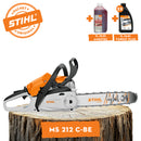 Motofierastrau STIHL MS 212 C-BE putere 1,8 kW benzina lama 40cm/16" 63PD3 pas lant 3/8 " ErgoStart - 11482000180 + ulei amestec 2T 1L + ulei forest plus 2L
