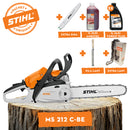 Motofierastrau STIHL MS 212 C-BE putere 1,8 kW benzina lama 40cm pas lant 3/8 " P ErgoStart + ulei amestec 2T 1L + ulei forest plus 2L + extra lant + extra sina + pila lant