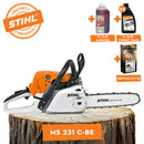 Motofierastrau STIHL MS 231 C-BE ErgoStart putere 2.7CP lama 40cm 1.3mm pas lant 3/8" + ulei amestec 2T 1L + ulei forest plus 2L + service kit 15