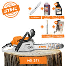Motofierastrau STIHL MS 291 putere 3.8CP lama 40cm 1.6mm pas lant .325" + ulei amestec 2T 1L + ulei forest plus 2L + 2x extra lant + extra sina + pila lant