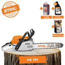 Motofierastrau STIHL MS 291 putere 3.8CP lama 40cm 1.6mm pas lant .325" + ulei amestec 2T 1L + ulei forest plus 2L + service kit 13