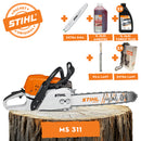 Motofierastrau STIHL MS 311 Putere 4.2 CP lama 40cm 1.6mm pas lant 3/8" + ulei amestec 2T 1L + ulei forest plus 2L + 2x extra lant + extra sina + pila lant