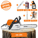 Motofierastrau STIHL MS 391 putere 3.3Kw lama 40cm pas lant 3/8" + ulei amestec 2T 1L + ulei forest plus 2L + 2x extra lant + extra sina + pila lant