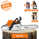 Motofierastrau STIHL MS 391 putere 3.3Kw lama 40cm pas lant 3/8" + ulei amestec 2T 1L + ulei forest plus 2L + service kit 13