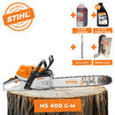 Motofierastrau profesional STIHL MS 400 C-M putere 5.4 CP lama 45cm 1.6mm RS + ulei amestec 2T 1L + ulei forest plus 2L + extra lant + pila lant