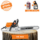 Motofierastrau profesional STIHL MS 462 putere 6CP lama 50cm 1.6mm pas lant 3/8" 36 RS + ulei amestec 2T 1L + ulei forest plus 2L