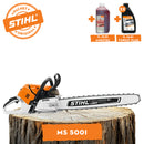 Motofierastrau profesional STIHL MS 500i putere 6.8CP lama 50cm pas lant 3/8" RS Rollomatic S + ulei amestec 2T 1L + ulei forest plus 2L