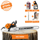 Motofierastrau profesional STIHL MS 500i putere 6.8CP lama 50cm pas lant 3/8" RS Rollomatic ES Light + ulei amestec 2T 1L + ulei forest plus 2L + extra lant + pila lant