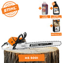Motofierastrau profesional STIHL MS 500i putere 6.8CP lama 50cm pas lant 3/8" RS Rollomatic ES Light + ulei amestec 2T 1L + ulei forest plus 2L + service kit 17