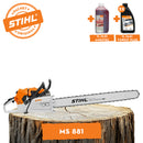 Motofierastrau profesional STIHL MS 881 putere 8.7CP lama 105 cm pas lant .404" RS + ulei amestec 2T 1L + ulei forest plus 2L
