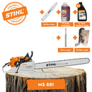 Motofierastrau profesional STIHL MS 881 putere 8.7CP lama 105 cm pas lant .404" RS + ulei amestec 2T 1L + ulei forest plus 2L + extra lant + extra sina + pila lant