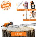 Motofierastrau profesional STIHL MS 881 putere 8.7CP lama 105 cm pas lant .404" RS + ulei amestec 2T 1L + ulei forest plus 2L + 2x extra lant + extra sina + pila lant