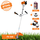 Motocoasa STIHL FS 120 putere 1.8 CP autocut 27-2 chinga de transport + ulei amestec 2T 1L + extra AutoCut 27-2 + viziera cu antifoane