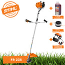 Motocoasa STIHL FS 235 putere 2.1 CP cap cositor AutoCut C 26-2 cutit taietor 250-3 ham pentru umeri + ulei amestec 2T 1L + extra AutoCut C 26-2 + viziera cu antifoane