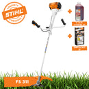 Motocoasa profesionala STIHL FS 311 putere 1.9 CP latime lucru 48cm cutit taietor pentru tufisuri 300-3 centura universala advance plus + ulei amestec 2T 1L + service kit 31