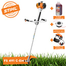 Motocoasa profesionala STIHL FS 491 C-EM L ErgoStart benzina putere 2,4kW diametru taiere 52 cm cutit taietor pentru tufisuri BC 300-3 ham advance + ulei amestec 2T 1L + AutoCut 46-2 + viziera cu antifoane