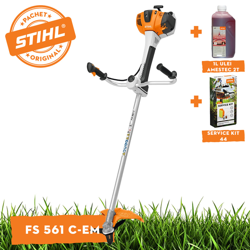 Motocoasa STIHL FS 561 C-EM putere 2,8kW diametru taiere 56 cm cutit taietor pentru tufisuri BC 350-3 ham advance plus + ulei amestec 2T 1L + service kit 44