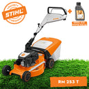Masina de tuns iarba STIHL RM 253 T autopropulsata benzina latime de taiere 51 cm inaltime reglabila cos colector 55 L + ulei motor 10W-30 0.6L