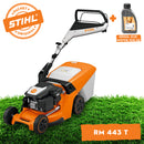 Masina de tuns iarba STIHL RM 443 T benzina autopropulsata latime taiere 41 cm cos colector 52 L + ulei motor 10W-30 0.6L