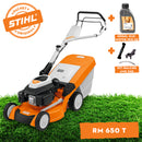 Masina pentru tuns gazonul STIHL RM 650 T autopropulsata latime taiere 48 cm cos 70 l 3.5 CP benzina + ulei motor 10W-30 0.6L + kit mulcire AMK 045