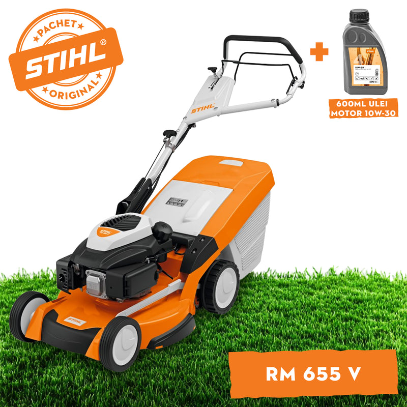 Masina pentru tuns gazonul STIHL RM 655.0 V diametrul 53 cm cos 70 l 2600 W + ulei motor 10W-30 0.6L