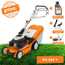 Masina pentru tuns gazonul STIHL RM 655.0 V diametrul 53 cm cos 70 l 2600 W + ulei motor 10W-30 0.6L + kit mulcire AMK 045 + kit ingrijire si curatare