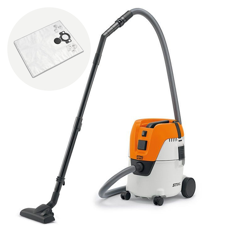 Aspirator STIHL SE 62 E electric putere 1400 W rezervor 20 L putere de aspirare 210 mbar debit 3600 l/h + Set 5 saci