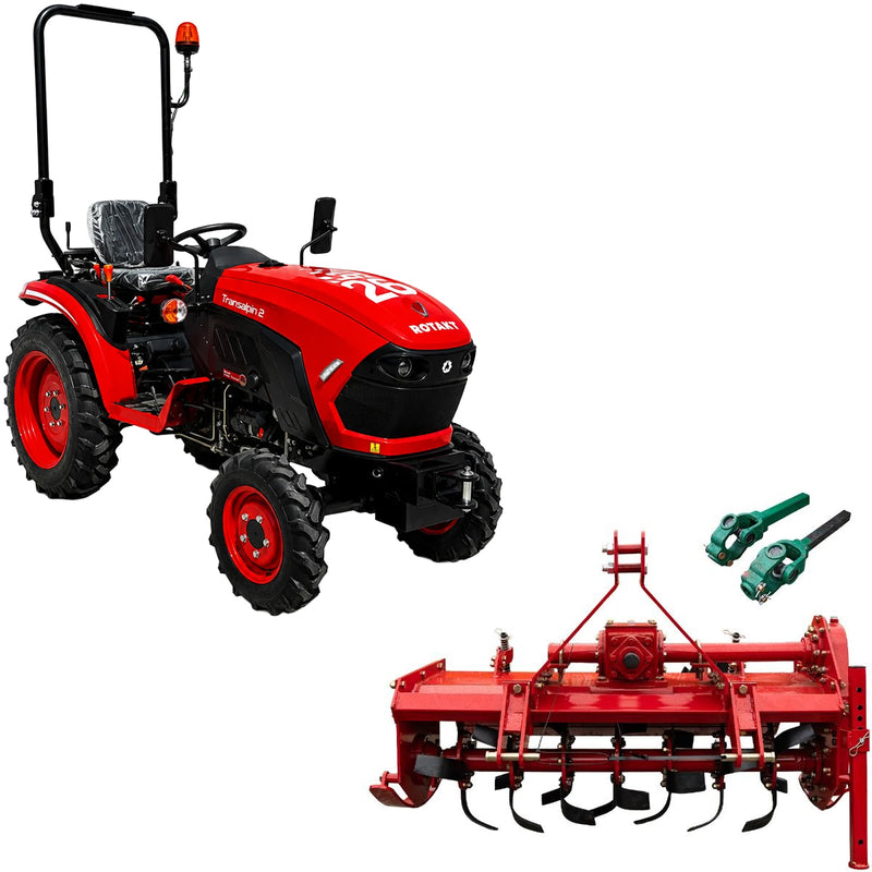 Tractor Rotakt Transalpin 2 motor 26.5 CP diesel 3 cilindri 1.532 cmc tractiune 4x4 + freza tractata latime lucru 120