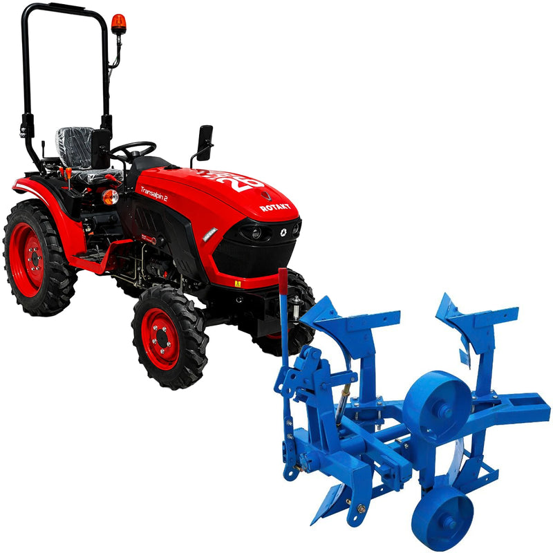 Tractor Rotakt Transalpin 2 motor 26.5 CP diesel 3 cilindri 1.532 cmc tractiune 4x4 + plug reversibil manual cu 2 trupite